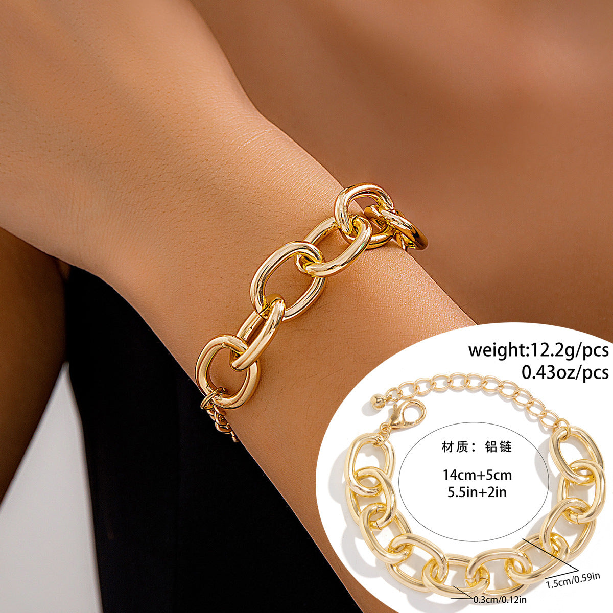 European and American Geometric Metal Collarbone Necklace Women