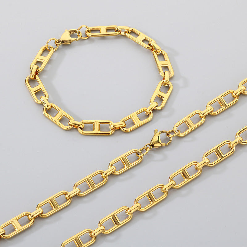 Hipster Hip Hop Japanese Chain Necklace Bracelet For Men