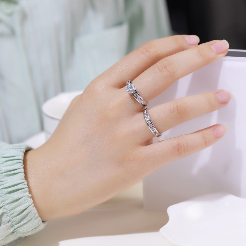 Planderful Stackable Moissanite Sterling Silver Ring – 6.5 × 6.5 mm, 1 ct – Style 3