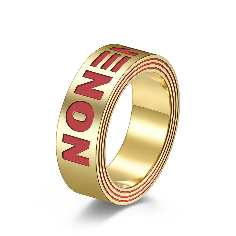 Hip Hop Hiphop High-Gloss Mirror Gold-Plated Ring for Men