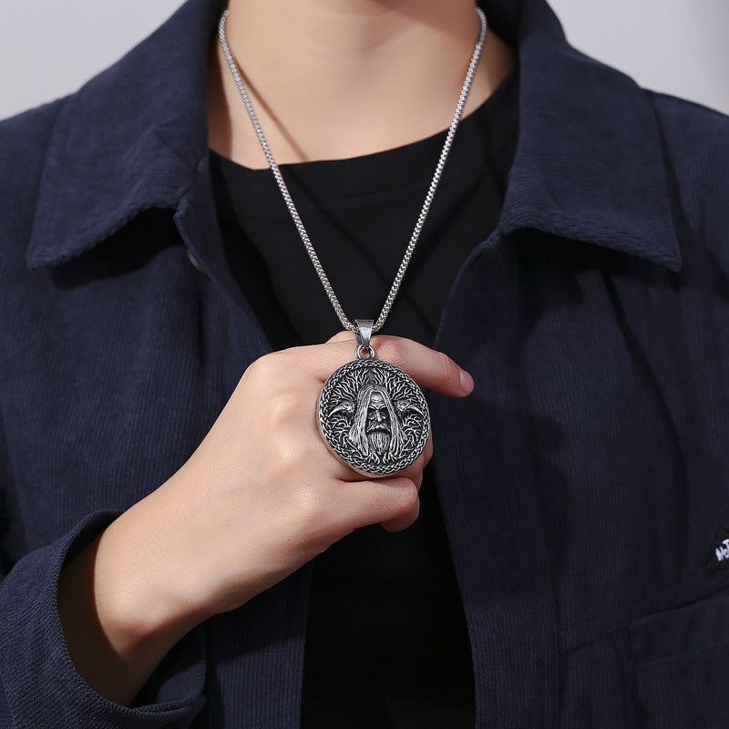 Titanium Steel Necklace - Nordic Viking Wizard Statement