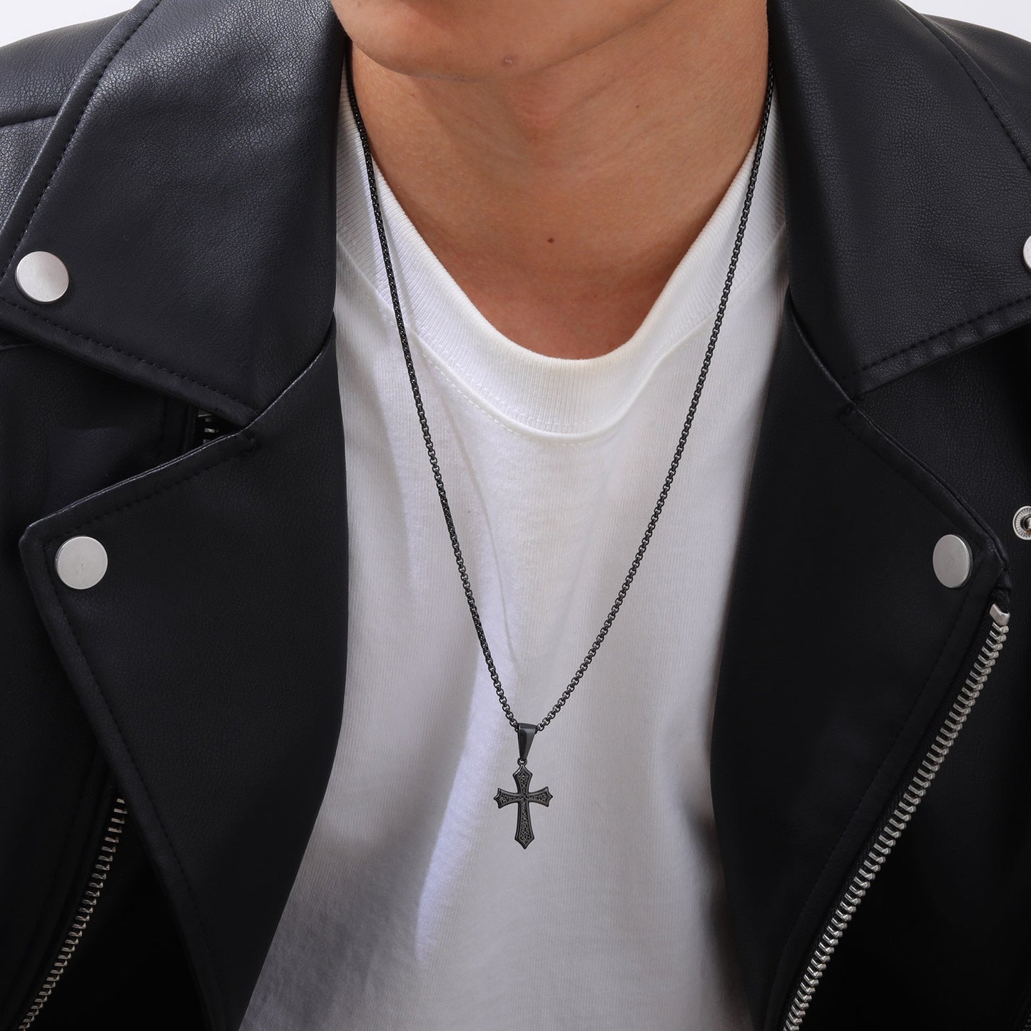 Titanium Steel Cross Pendant Necklace Unisex Luxury Versatile Design Planderful Everyday Genie