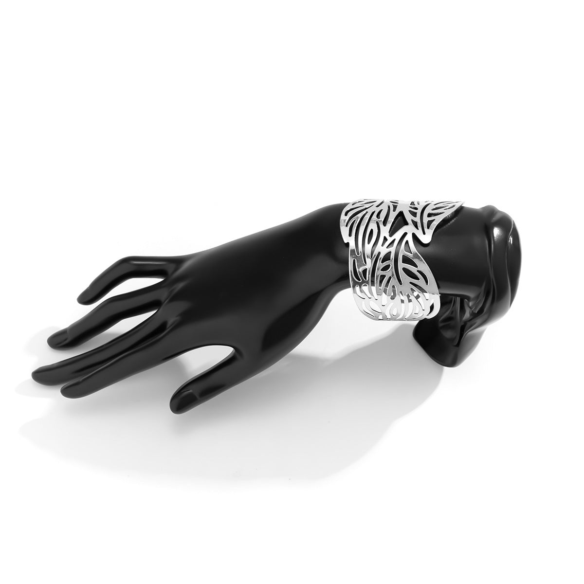 Exaggerated Personality Hollow Flowers and Leaves Open Bracelet by Planderful Collection