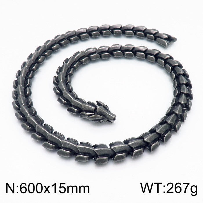 Men's Punk Style Titanium Steel Necklace - European and American Fashion Statement