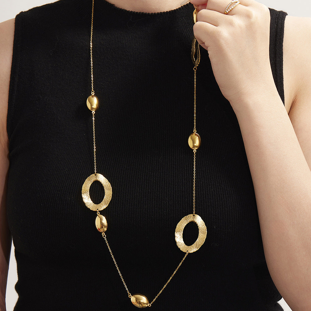 Planderful Genie Hammer Pattern Necklace Gold Plated Women