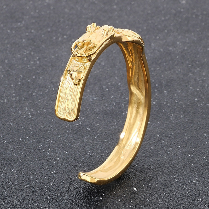 Planderful Dragon Zodiac Bracelet For Men Titanium Steel