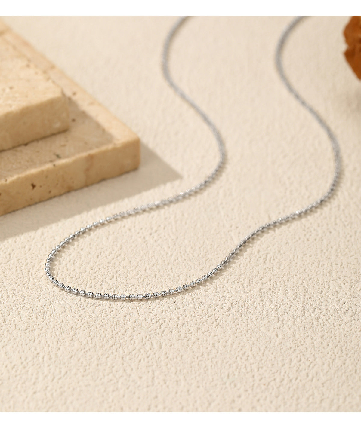 925 Sterling Silver Beanie Chain Necklace