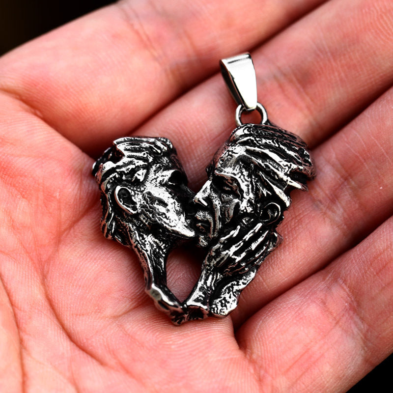 Stainless Steel Eternal Love Pendant - Retro Titanium Steel Jewelry for Men in Wholesale