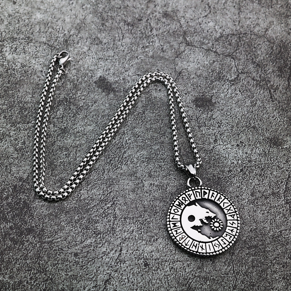 Nordic Style Viking Rune Pendant Necklace for Men Wholesale