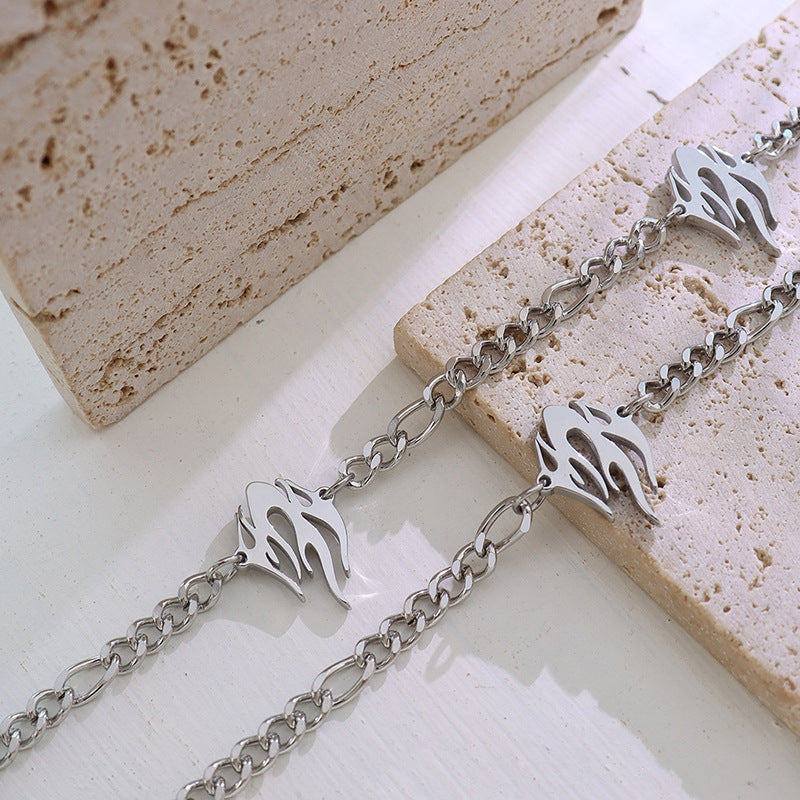 Flame Element Titanium Steel Necklace - Unisex Cold Wind Jewelry