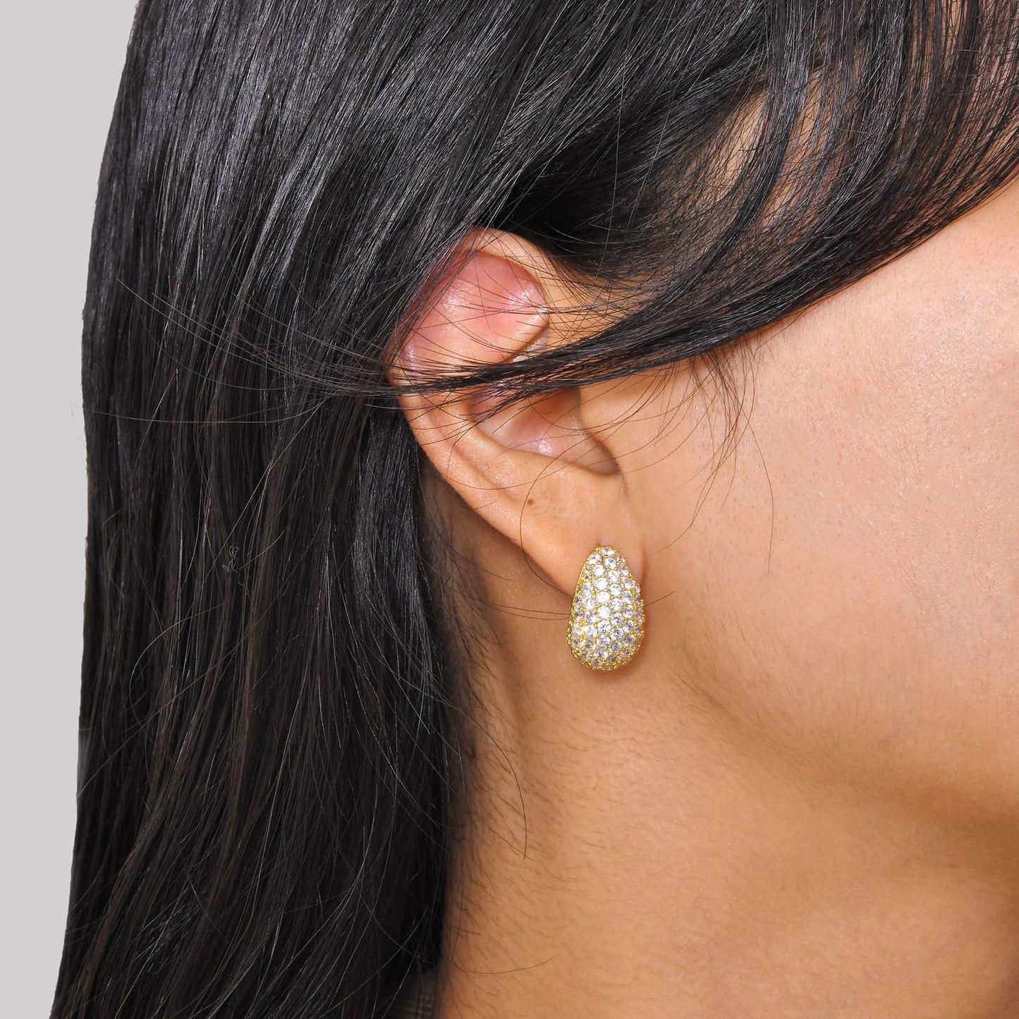 European And American Fashion Accessories Gold Zircon Earrings