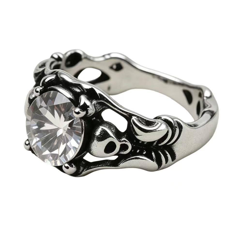Zircon Skull Titanium Steel Ring