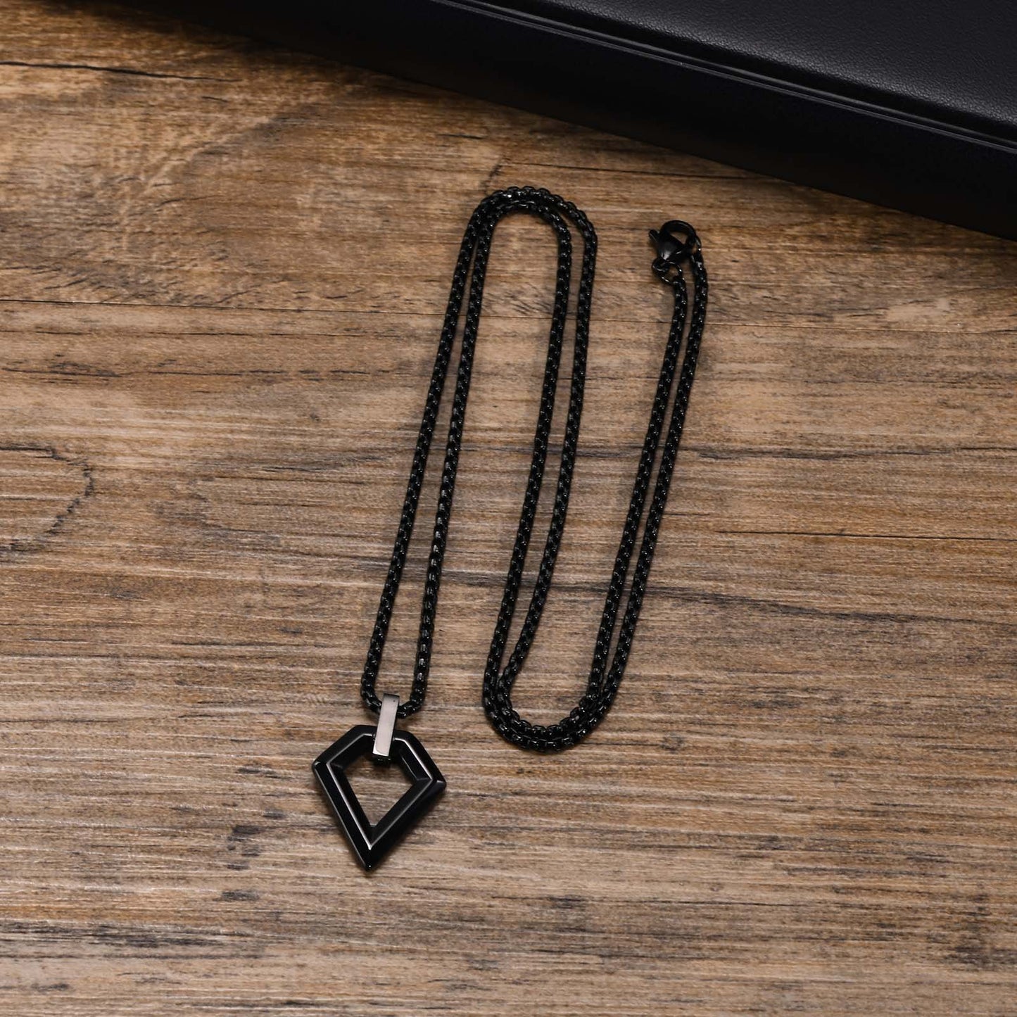 Stainless Steel Geometric Men's Pendant Hip Hop Necklace