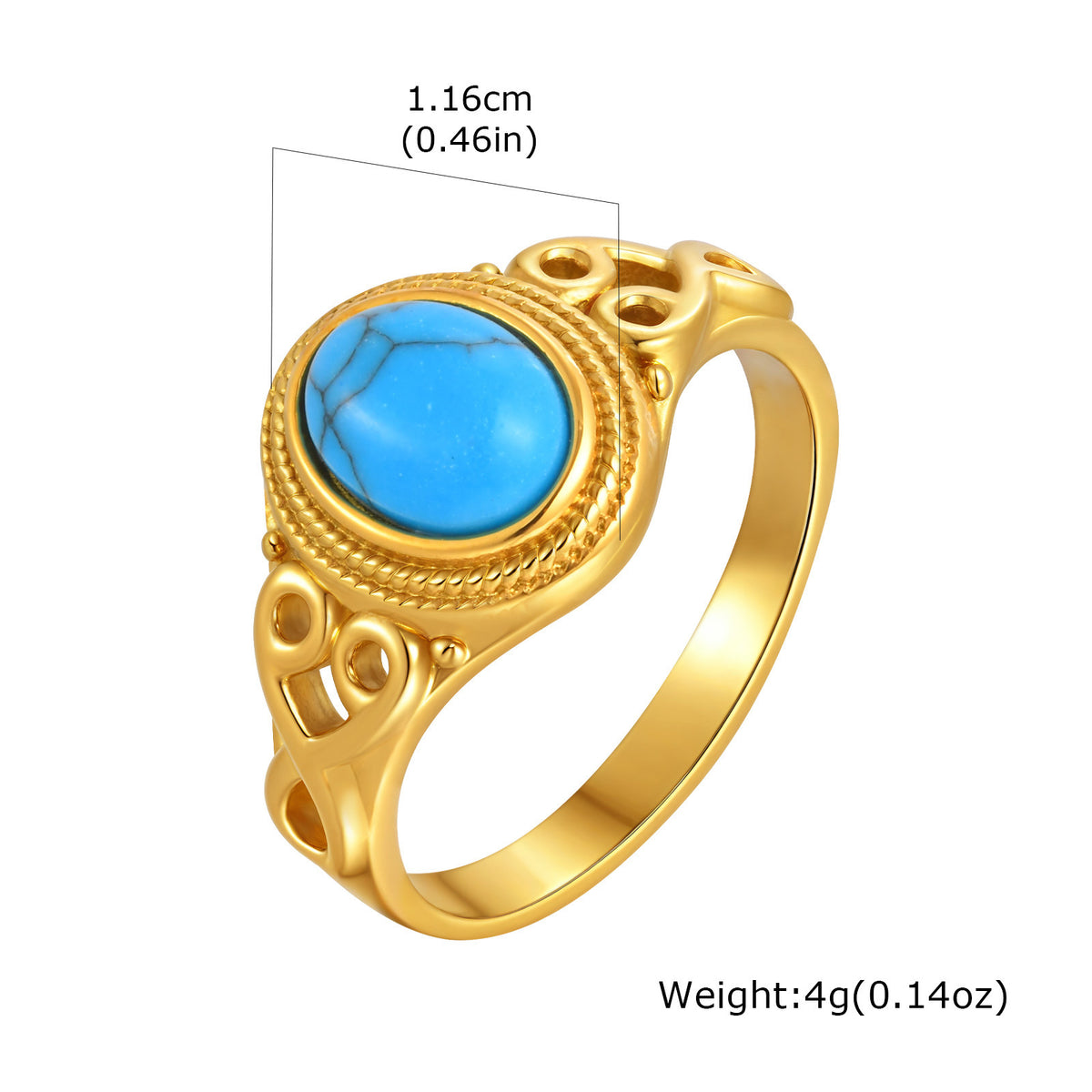 Ladies Stainless Steel Natural Stone Opal Oval Casting Ring –