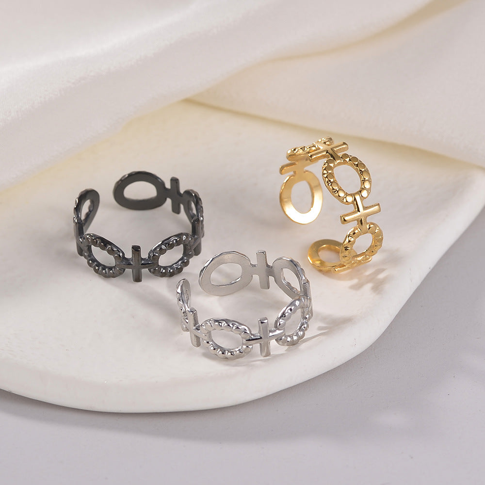 North American Titanium Steel Adjustable Ring for Women