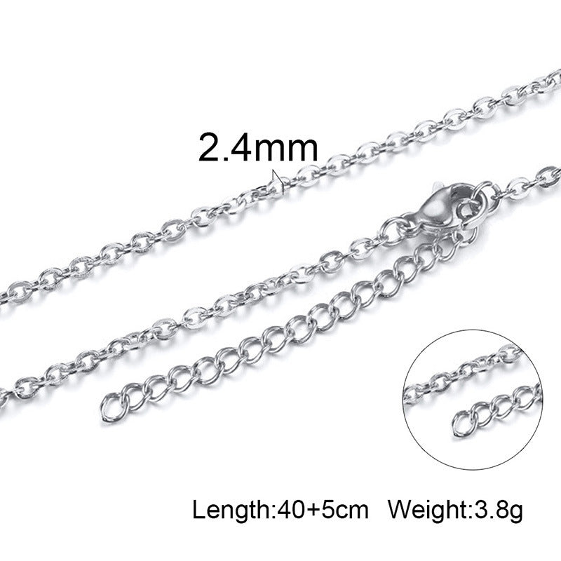 Fashion Chain Neck Chain Necklace Gold Steel O-Chain 2mm Jewelry