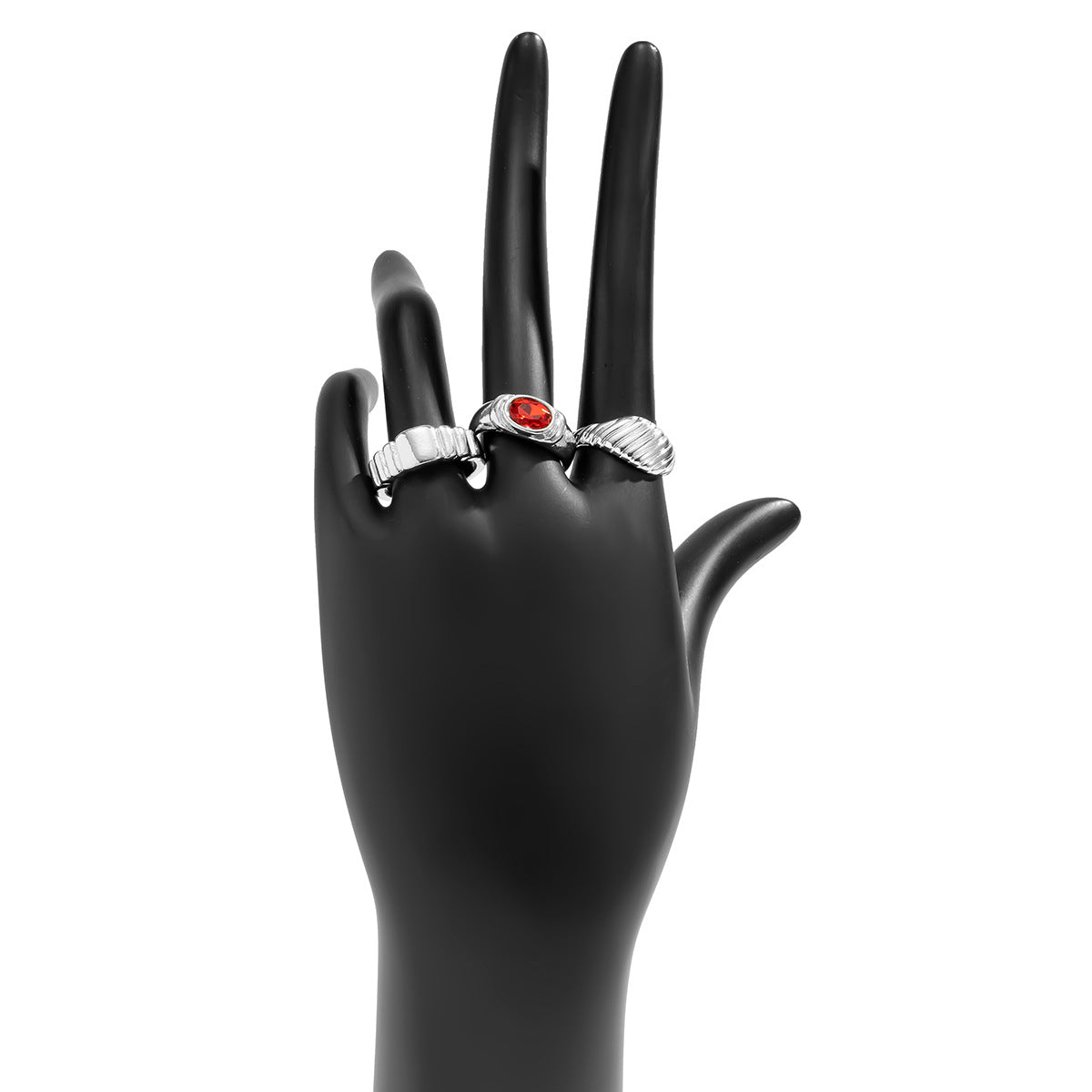 Retro Geometric Thread Bracelet and Exaggerated Ring in European and American Style