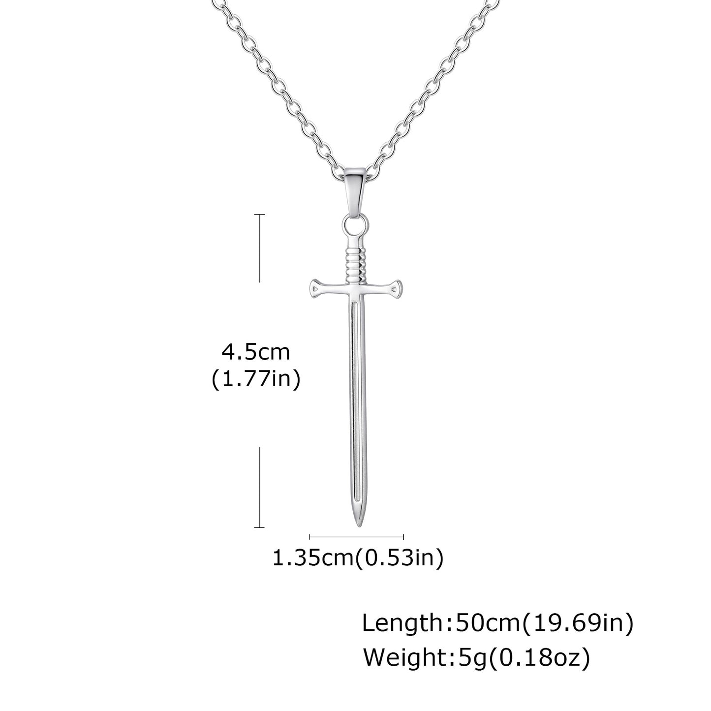 Planderful Sword Pendant Necklace Personalized For Men