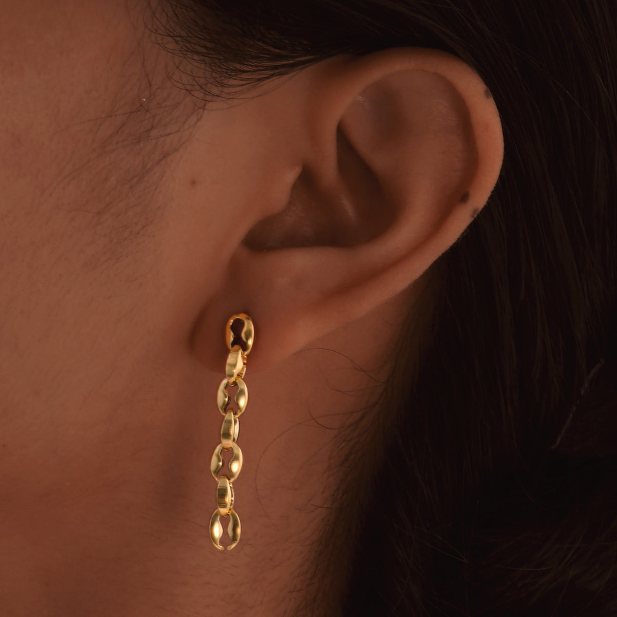 Modern Gold-Tone Stainless Steel Earrings