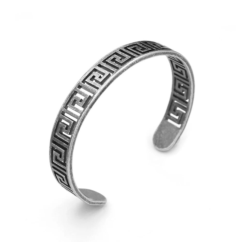 Engraving Texture Stainless Steel Men's Bracelet