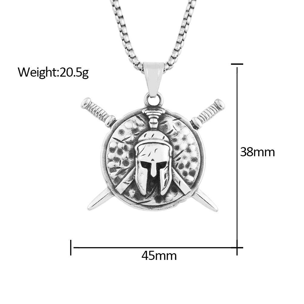 Vintage Dagger Mask Stainless Steel Men's Pendant Necklace