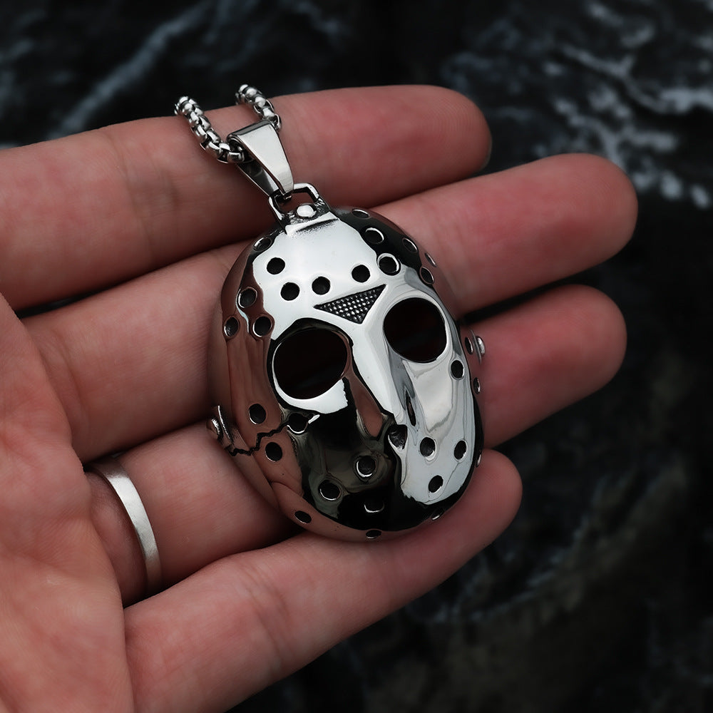 European and American Retro Stainless Steel Jason Mask Pendant for Men