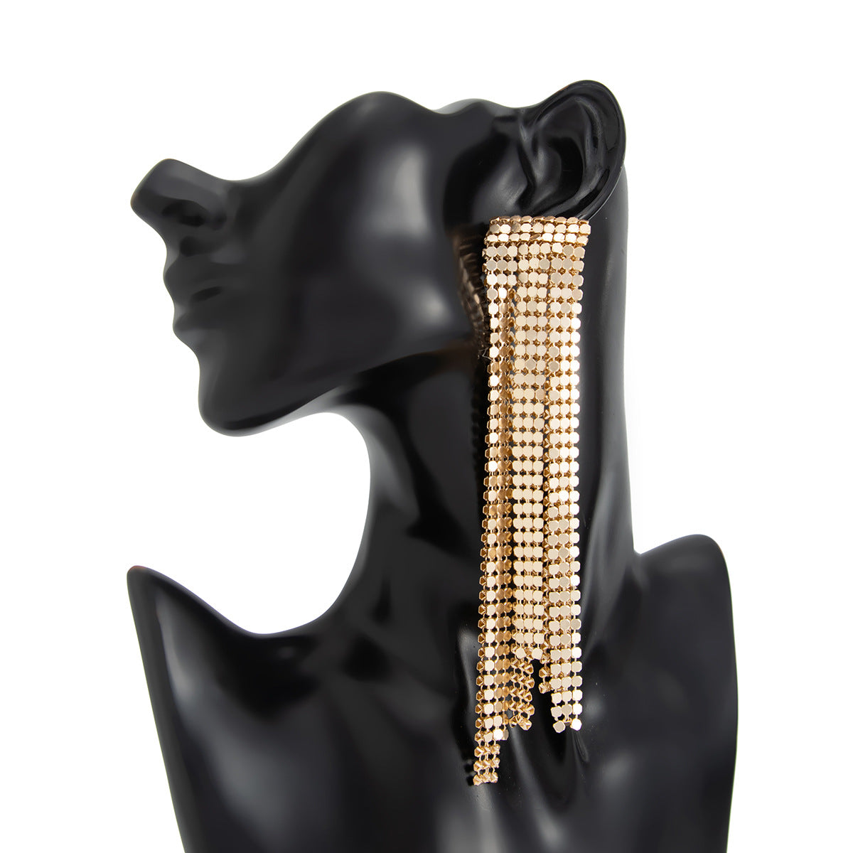 Planderful Vienna Verve Statement Earrings Geometric Mesh Chain Fringed For Women