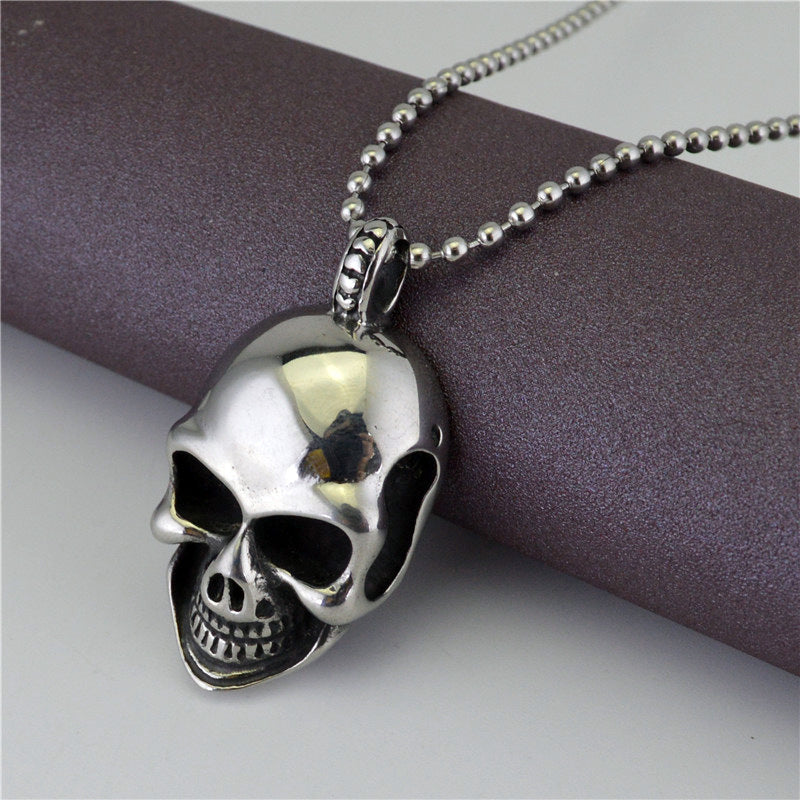 Titanium Steel Punk Skull Pendant for Men - Trendy Ghost Head Jewelry