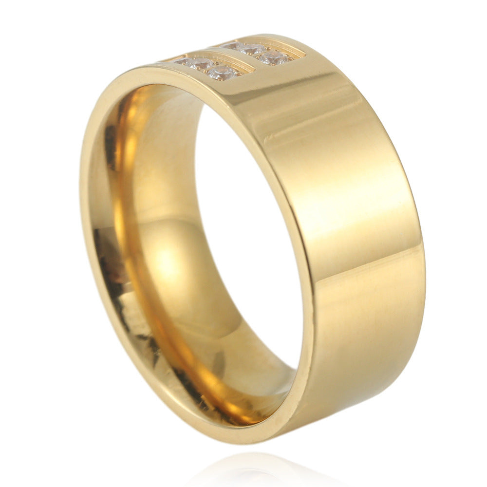 Retro Titanium Steel Black Epoxy Ring for Men - European and American Style Square Design