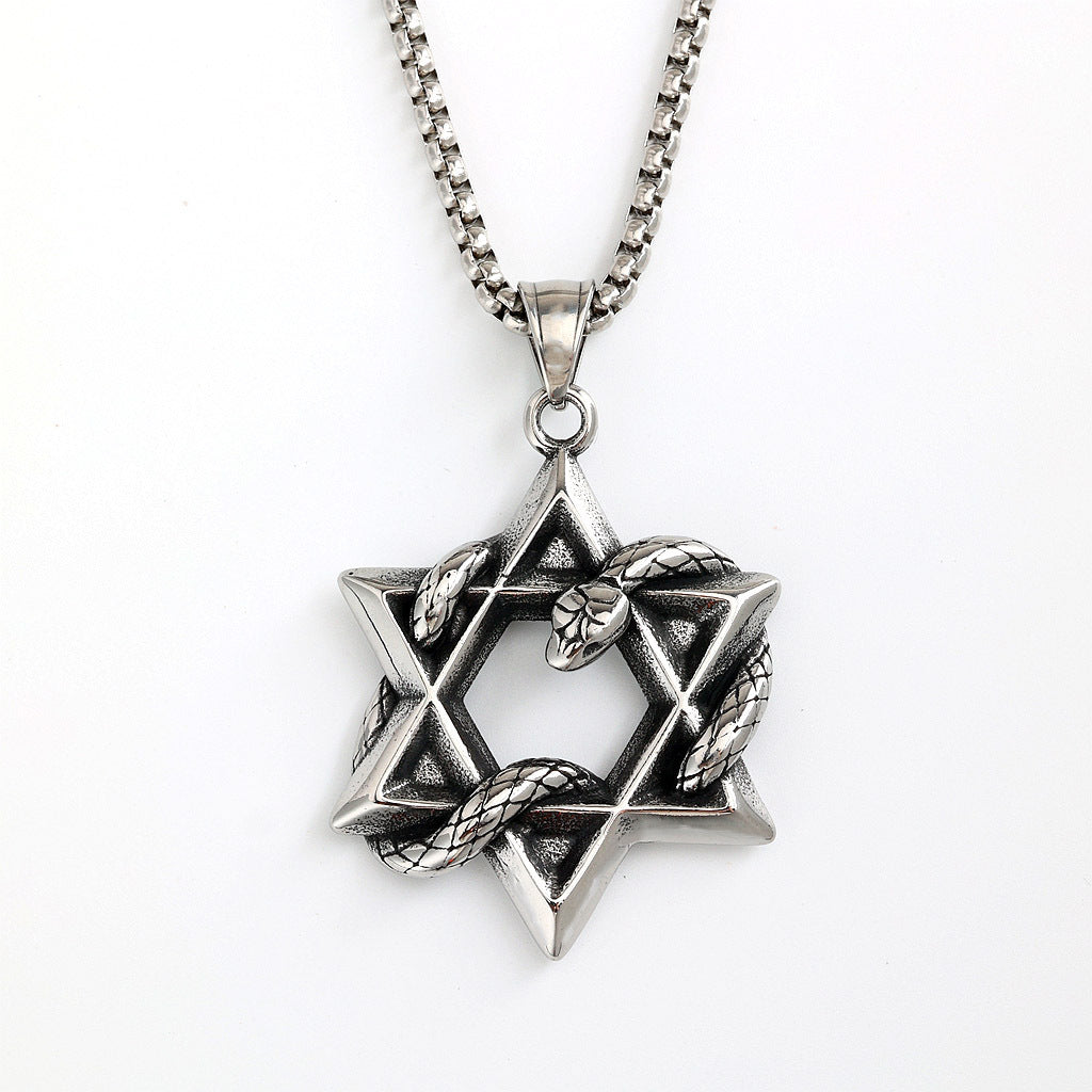 Vintage Snake Stainless Steel Men's Pendant Necklace