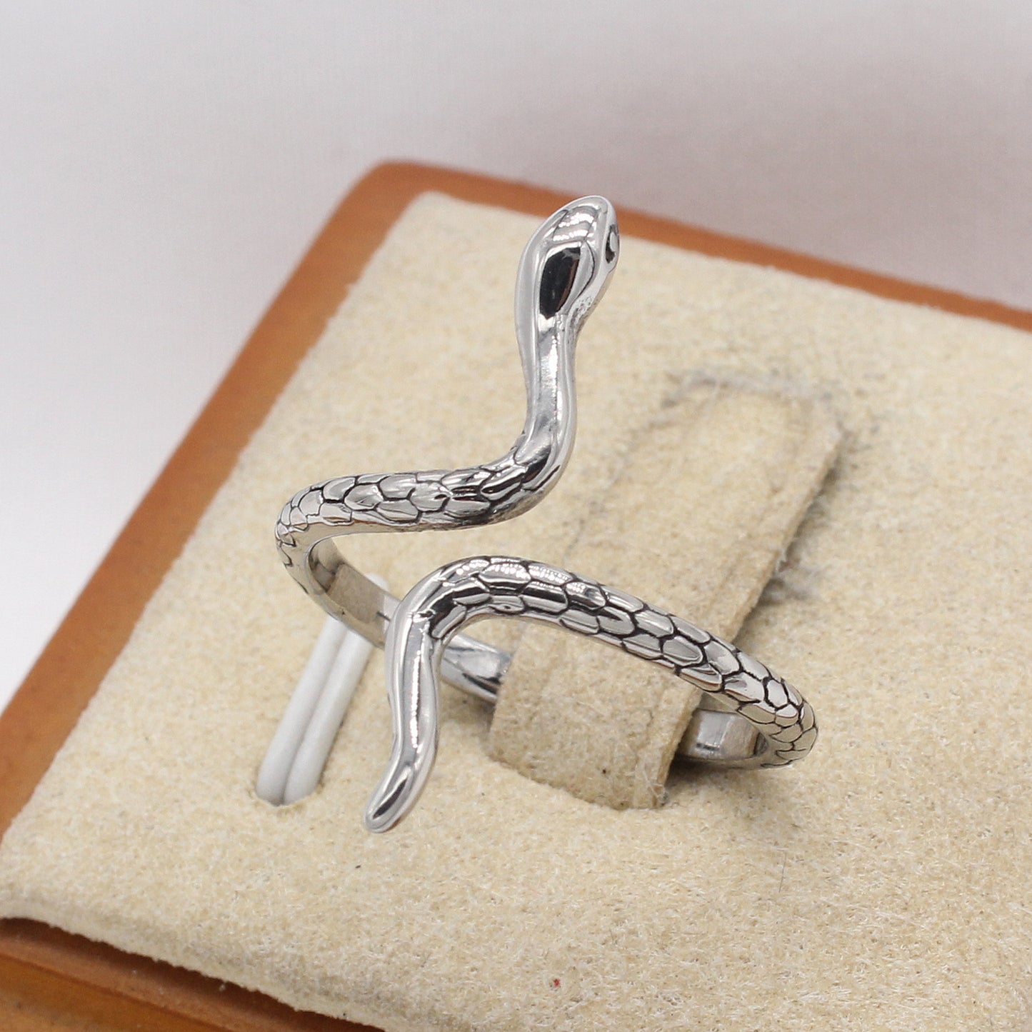 Planderful Everyday Genie Retro Snake Titanium Steel Ring Unisex Statement Jewelry