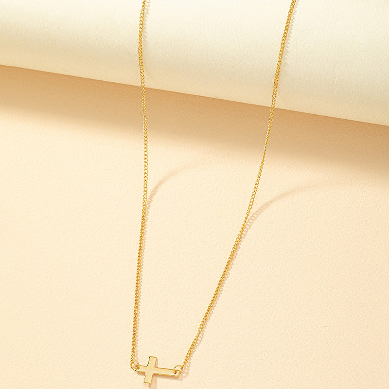 Korean Chic Cross Clavicle Chain Necklace with INS Style