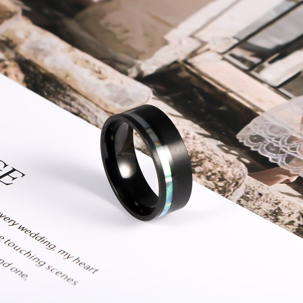 Stainless Steel Men's Ring – Colorful Shell Ring