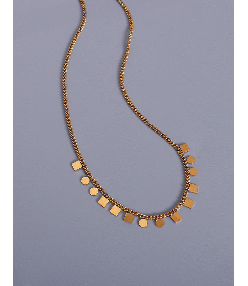 Japanese and Korean Instagram Style Titanium Steel Tassel Necklace