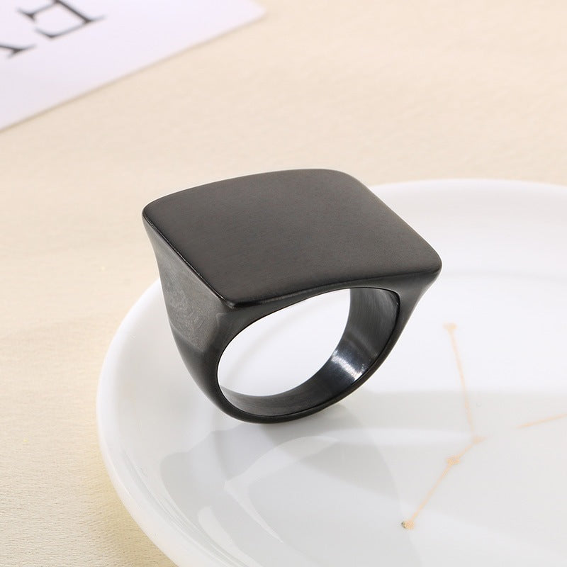 Wide Aspect Ring Hip-Hop Smooth/Sand Surface Men's And Women's Stainless Steel Ring