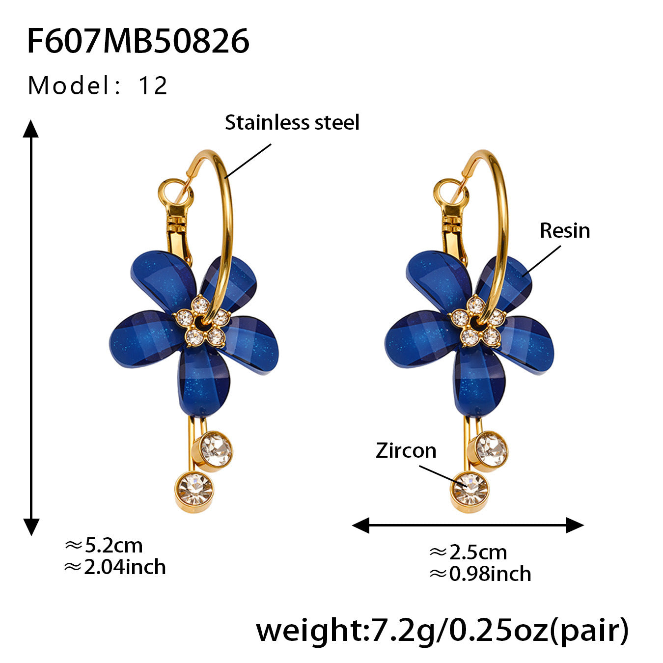 Planderful Camellia Zircon Tassel Earrings Women Stainless