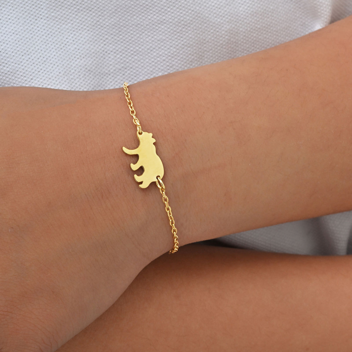 Cute – Children's Bracelet – Stainless Steel Bear Gold