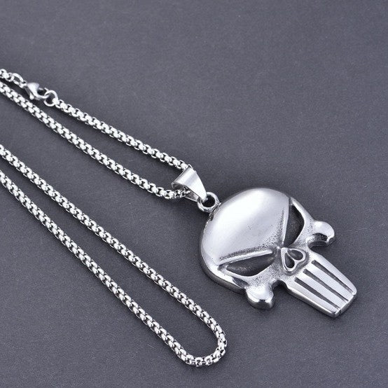 1. Planderful Skull Mask Necklace Titanium Steel Unisex Jewelry Bold Hip Hop Style Gift