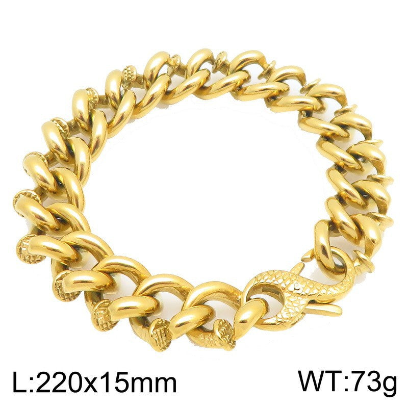 Nail – Punk Style Twist Point Rivet 8-Shaped Buckle Stainless Steel Men's Bracelet