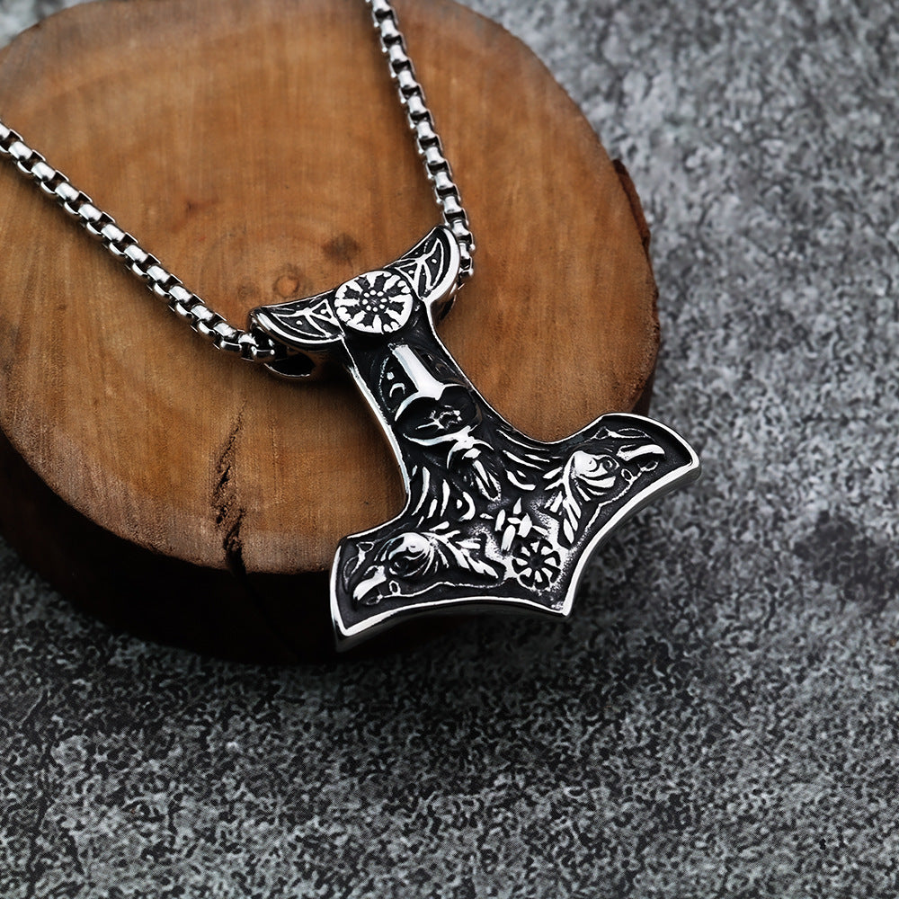 Cross-Border New Nordic Viking Pendant Odin Hammer Fashionable Retro Men's Pendant