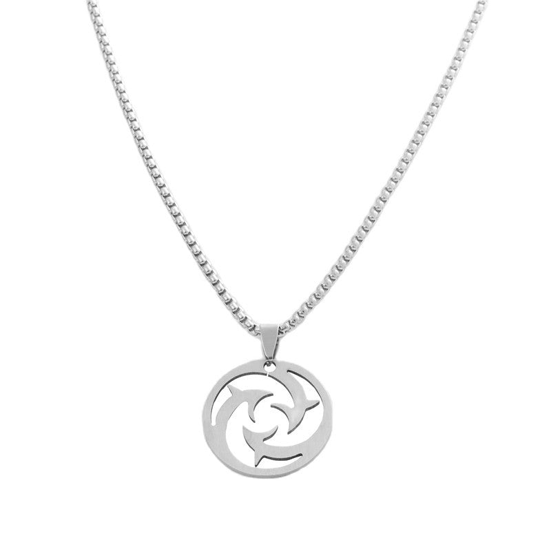 Trendy Personalized Hollow Pendant Necklace for Men in Titanium Steel