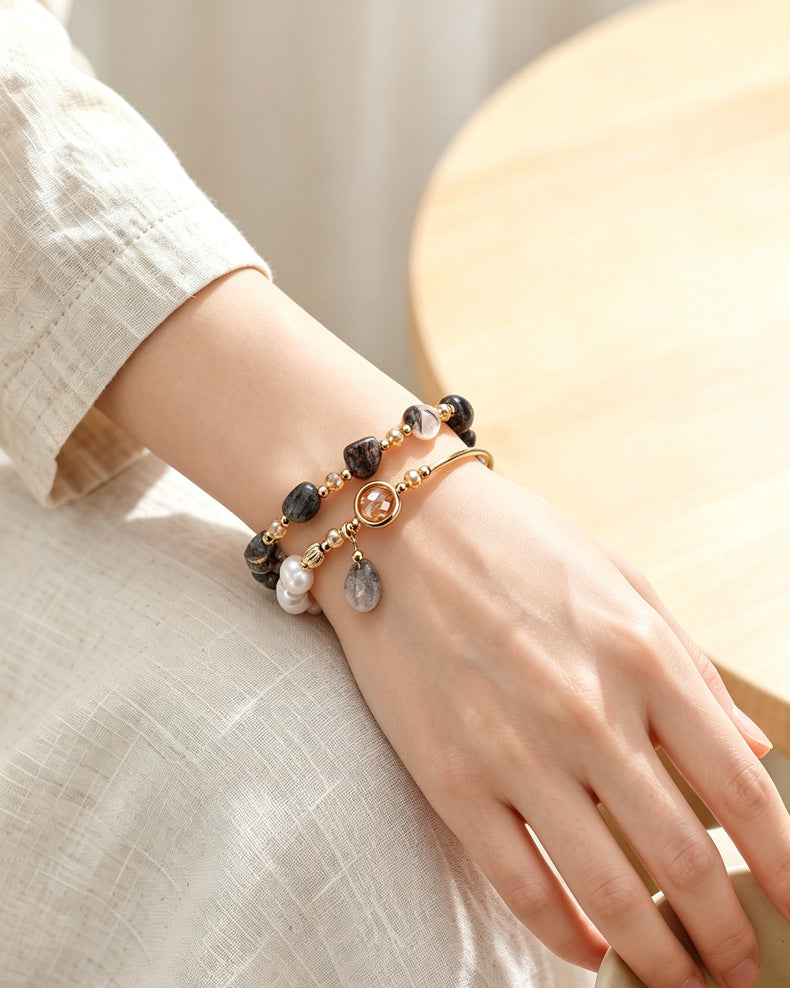 Freshwater Pearl Amethyst Jade Bracelet