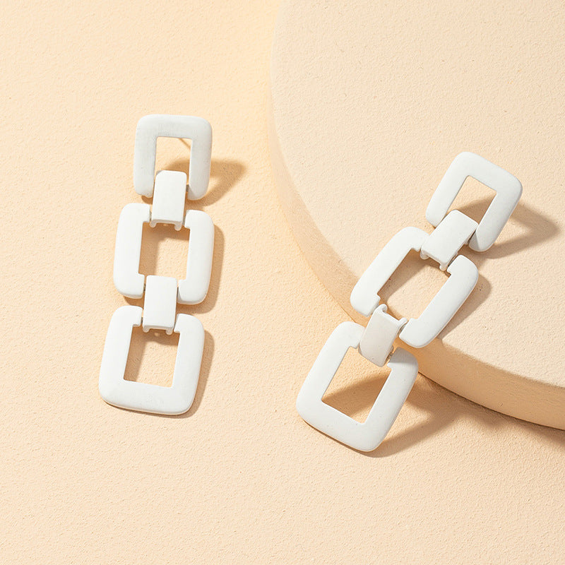 Chic Geometric Alloy Earrings - Retro Fashion Jewelry Collection