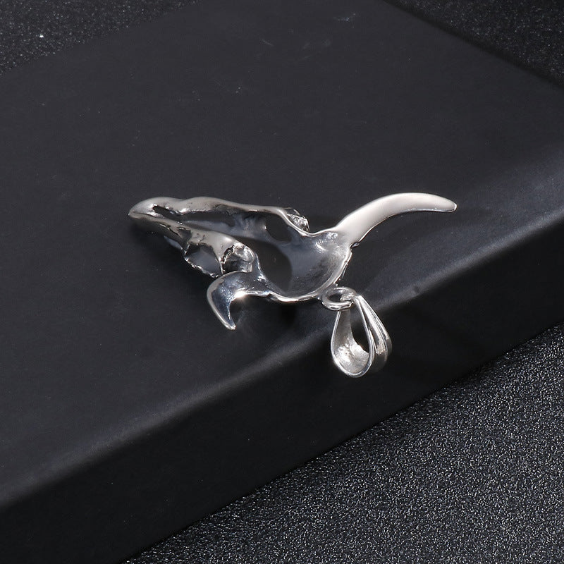 Personalized Punk-Style Stainless Steel Pendant with Cow Bone Design for Men