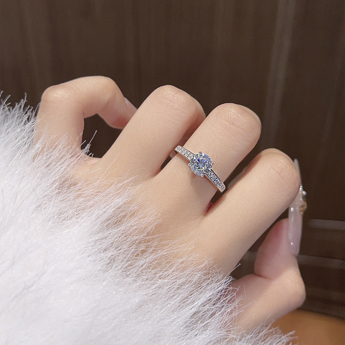 Carat Wedding S925 Sterling Silver Women's Ring