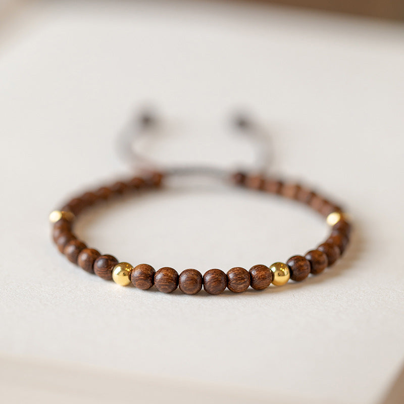 Golden Sandalwood Lucky Bead Bracelet