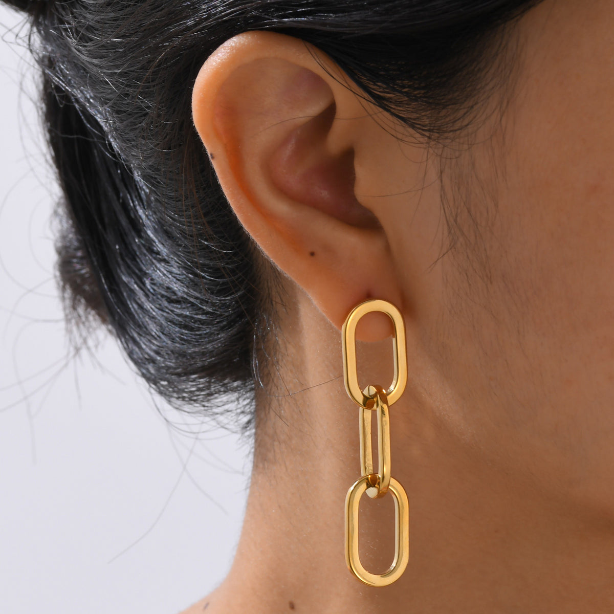 Stainless Steel Gold-Plated Earrings