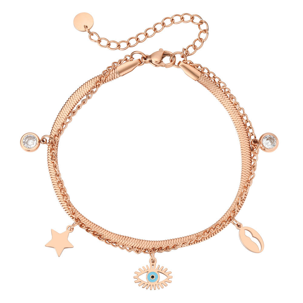 Planderful Double Titanium Steel Bracelet For Women With Protective Design And Statement Chic