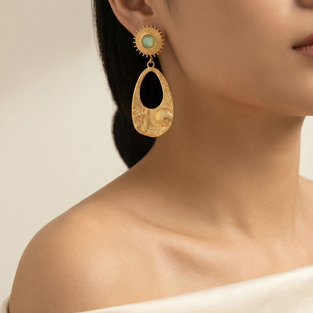 Stainless Steel Floral Earrings