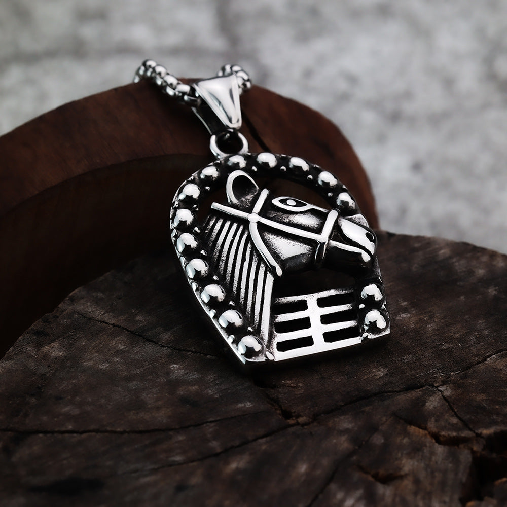 Cross-Border Personalized Horse Head Stainless Steel Men's Jewelry